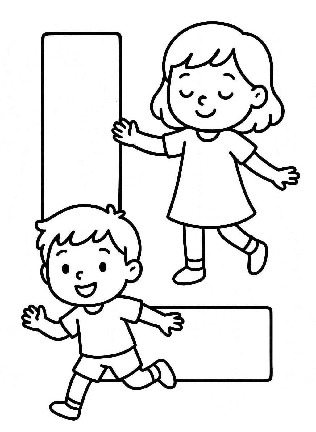 Fise de colorat cu Desenează Litera L imprimabil simplu