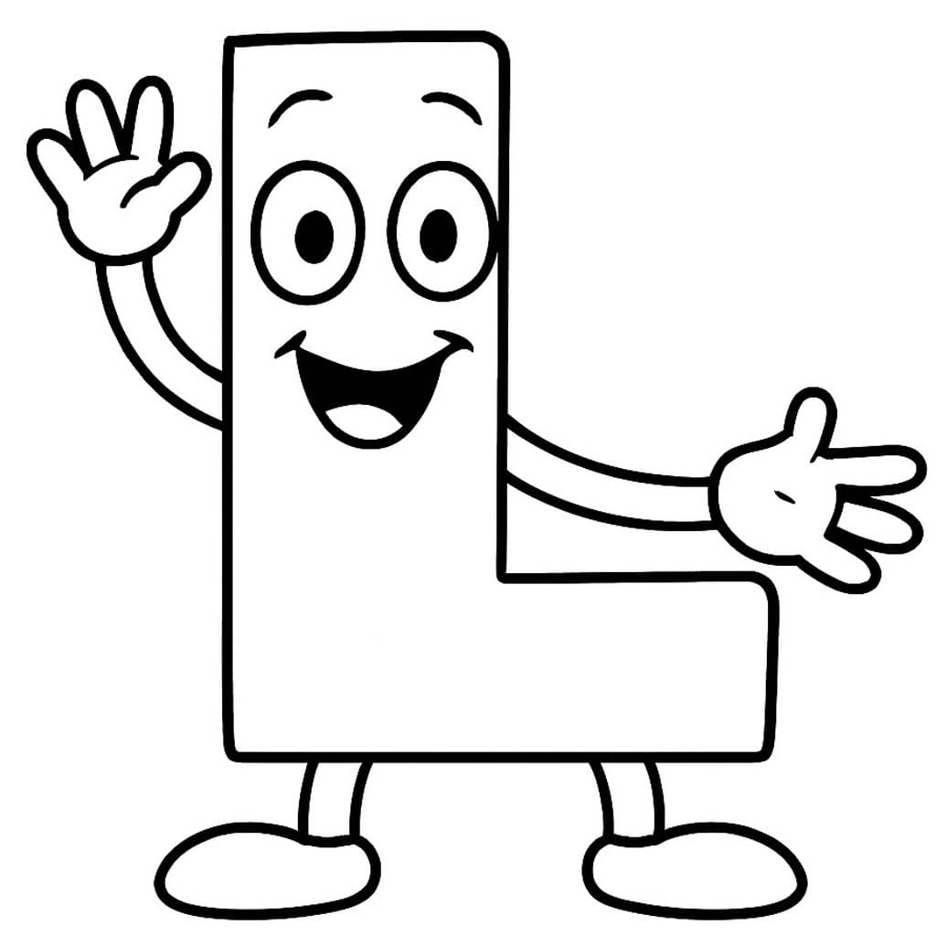 Fise de colorat cu Desenează Litera L uşor