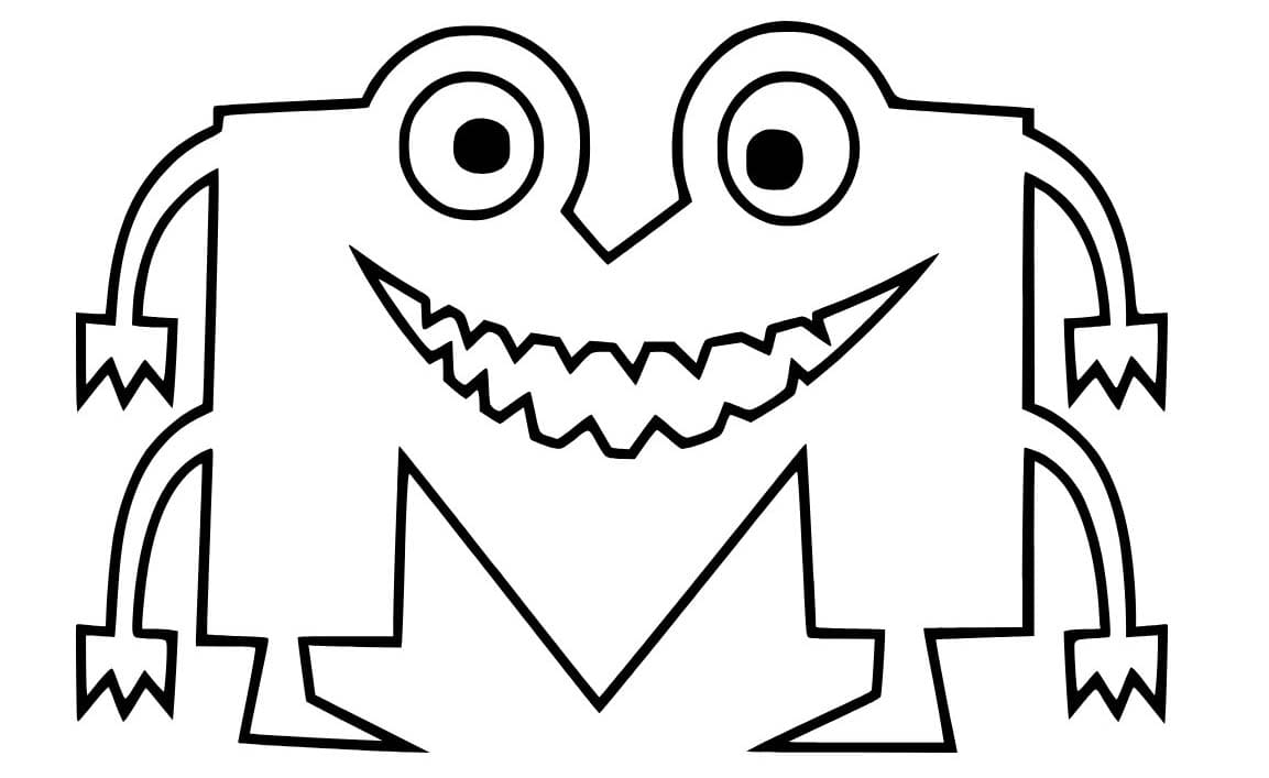 Fise de colorat cu Desenează Litera M imprimabil bazic