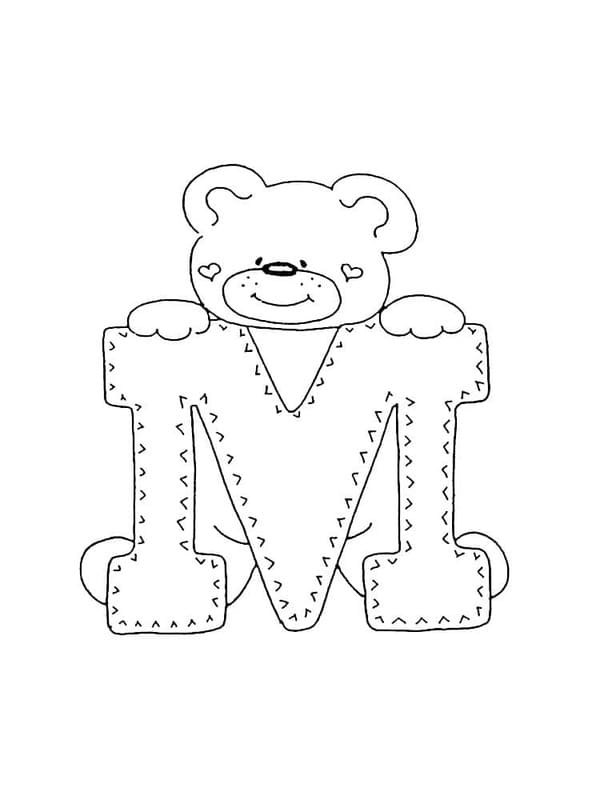 Fise de colorat cu Desenează Litera M imprimabil gratuit bazic