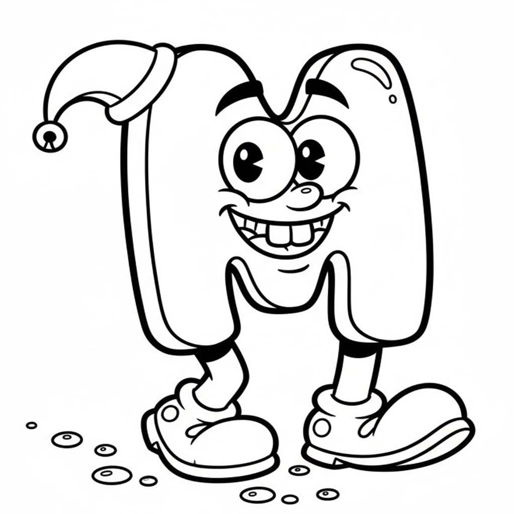 Fise de colorat cu Desenează Litera M imprimabil pentru copii