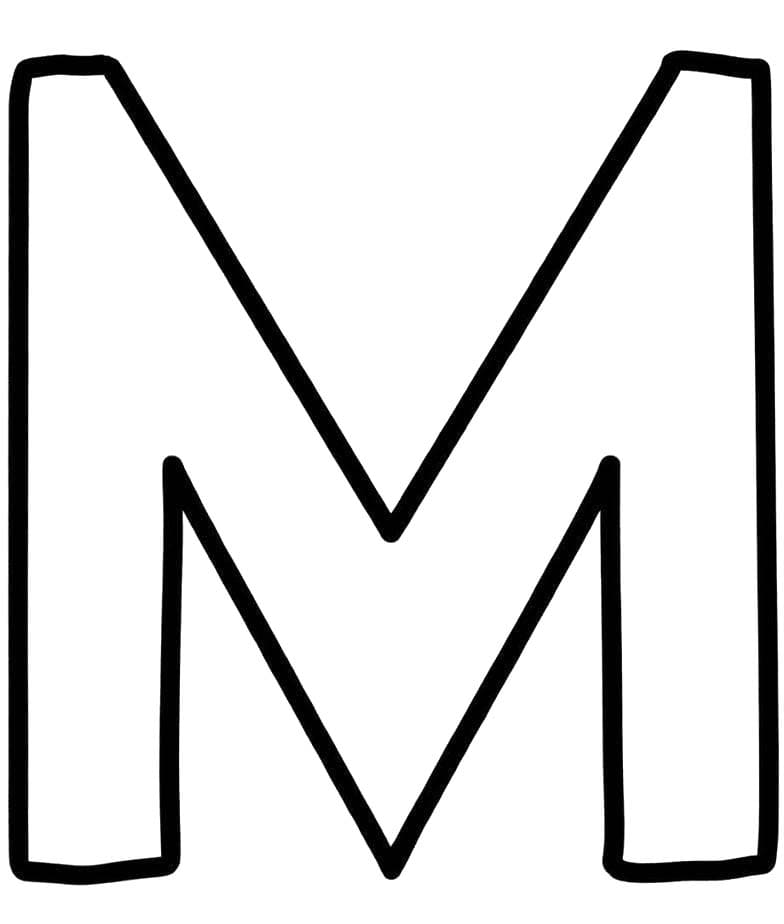 Fise de colorat cu Desenează Litera M imprimabil uşor