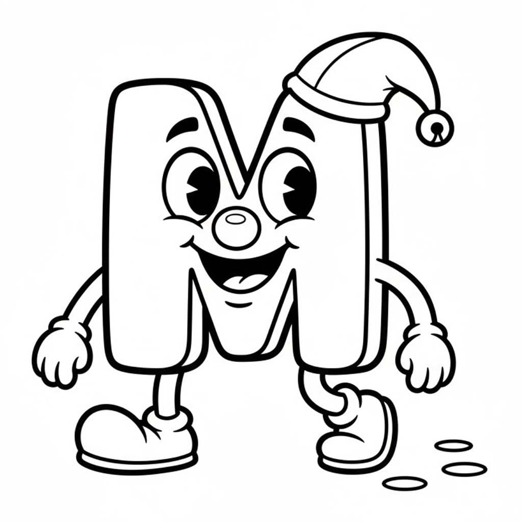 Fise de colorat cu Desenează Litera M