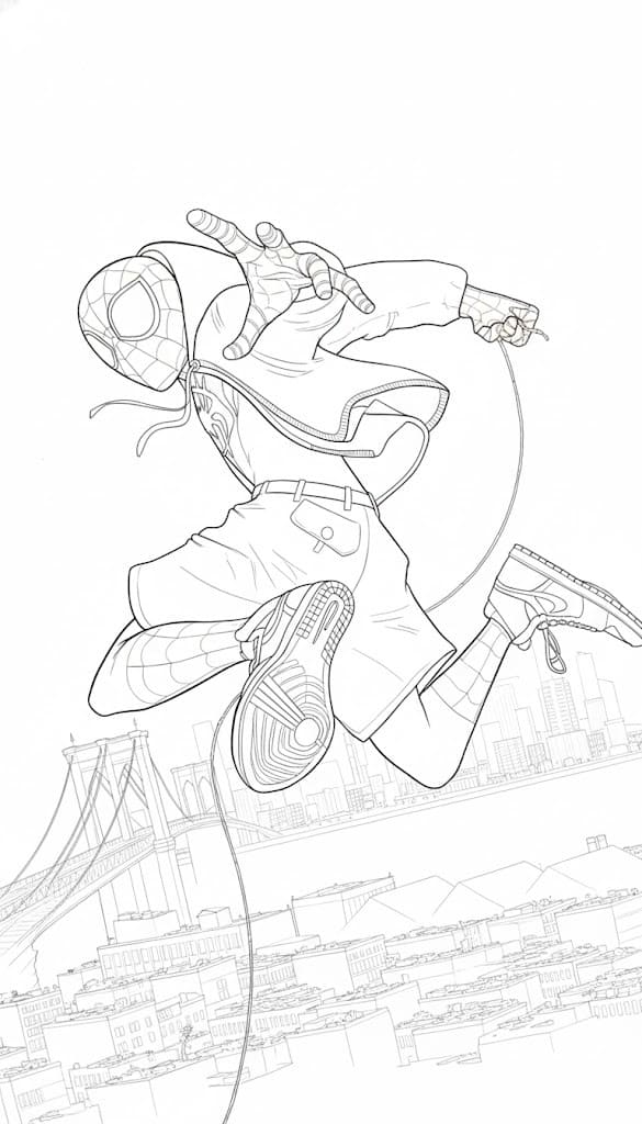 Fise de colorat cu Desenează Miles Morales 6