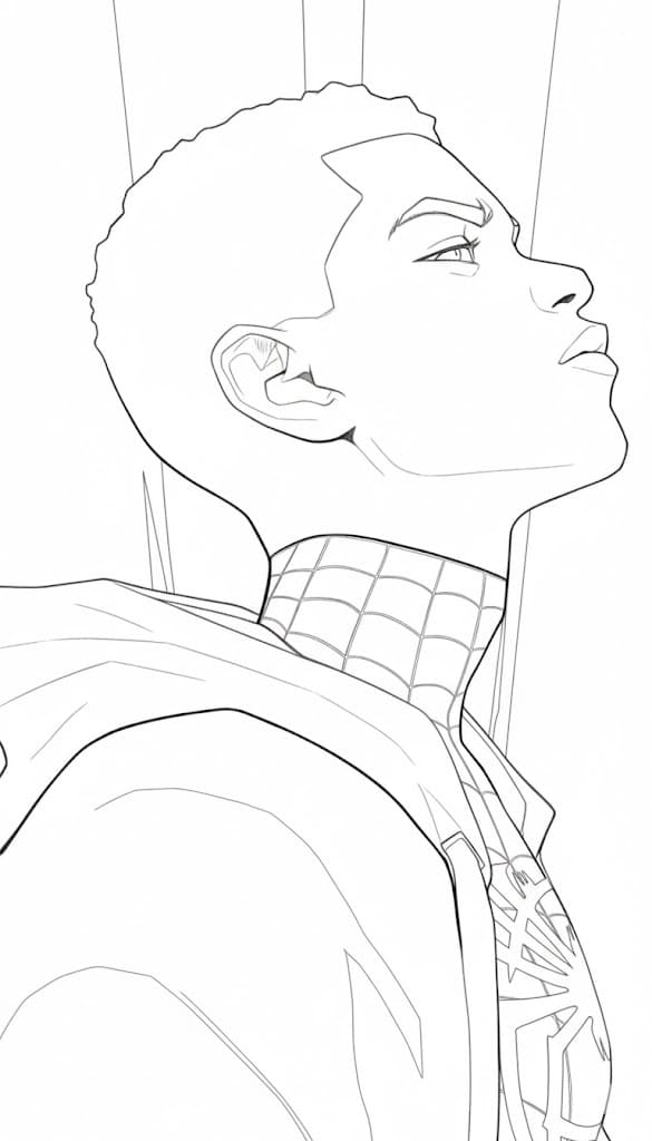 Fise de colorat cu Desenează Miles Morales gratuit pentru copii