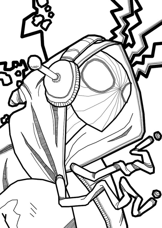 Fise de colorat cu Desenează Miles Morales gratuit simplu