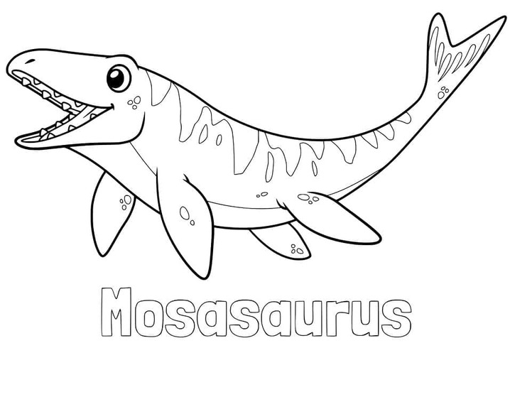 Fise de colorat cu Desenează Mosasaurus gratuit
