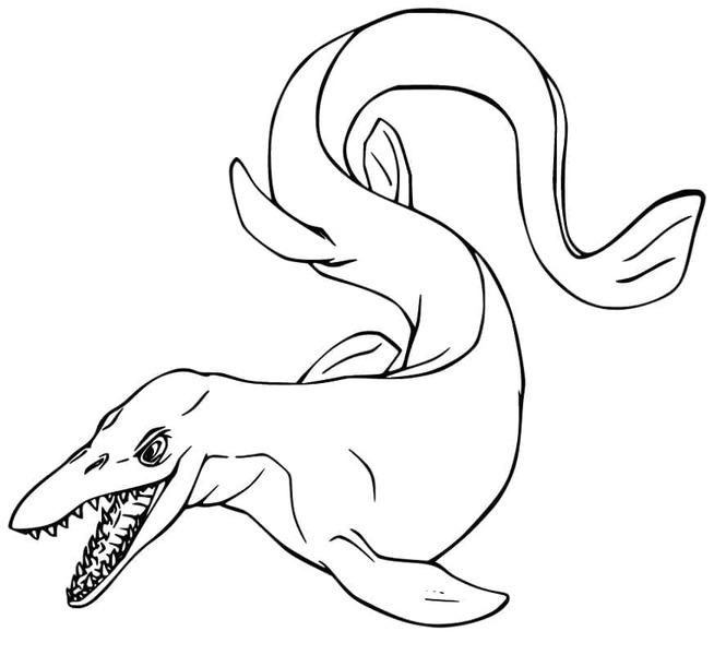 Fise de colorat cu Desenează Mosasaurus imprimabil