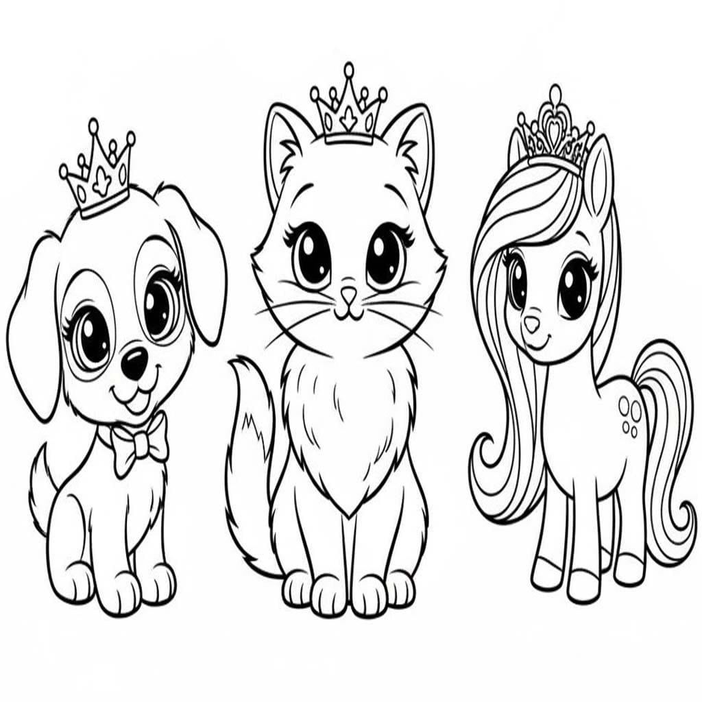 Fise de colorat cu Desenează Palace Pets 5