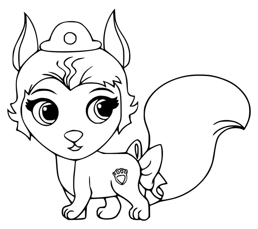 Fise de colorat cu Desenează Palace Pets imprimabil gratuit simplu