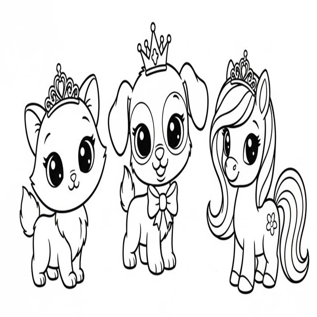 Fise de colorat cu Desenează Palace Pets imprimabil gratuit