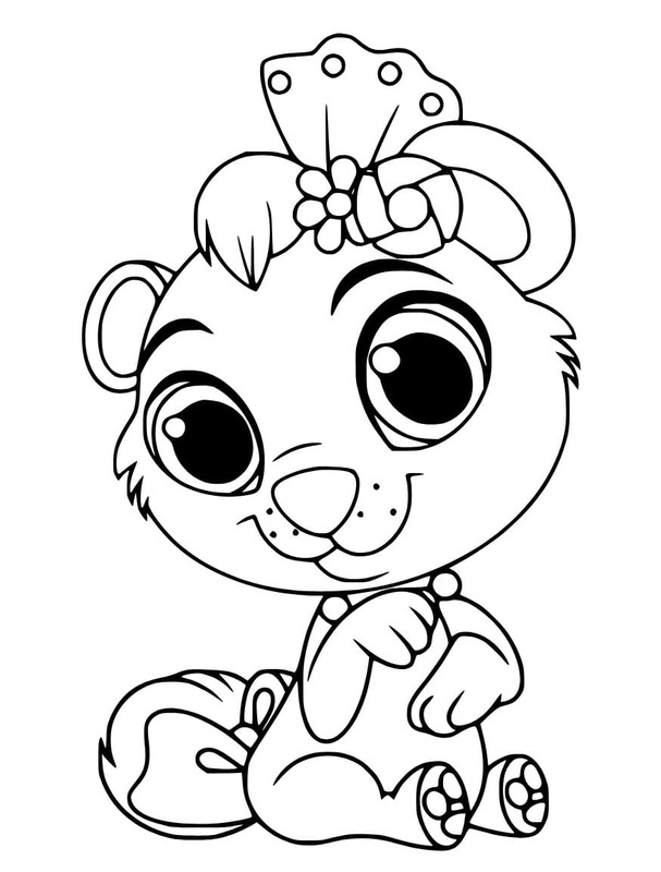 Fise de colorat cu Desenează Palace Pets imprimabil pentru copii