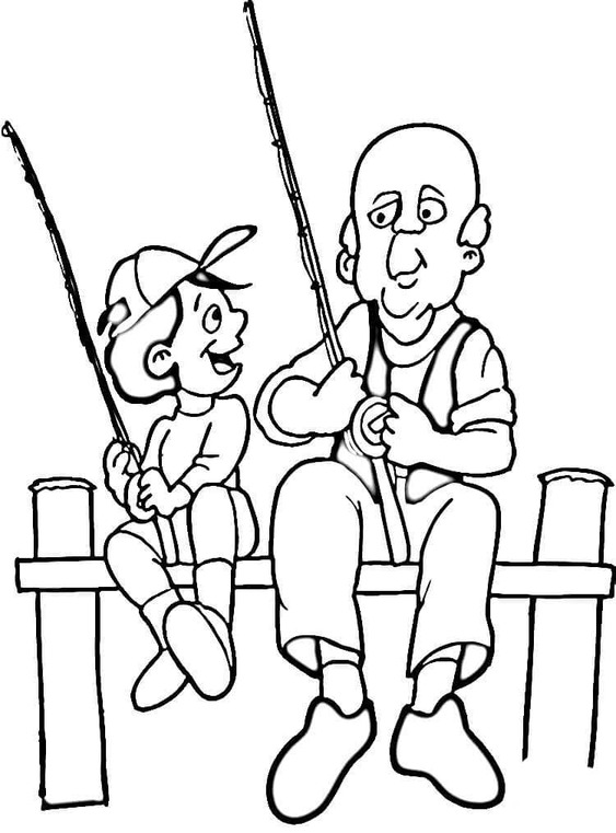 Fise de colorat cu Desenează Pescuit imprimabil bazic