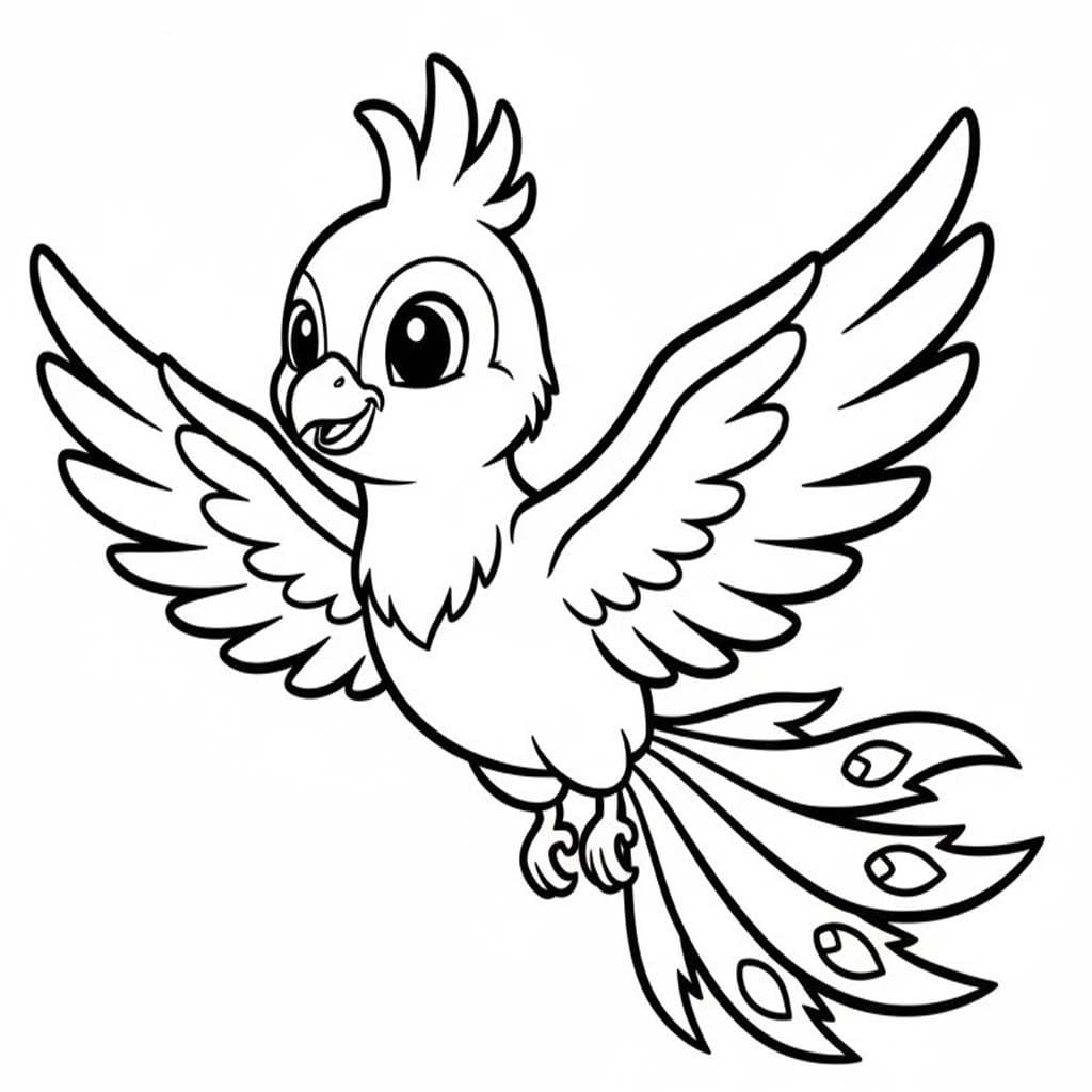 Fise de colorat cu Desenează Phoenix 2