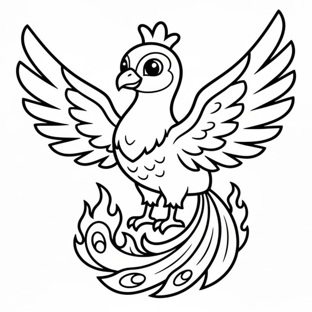 Fise de colorat cu Desenează Phoenix 5
