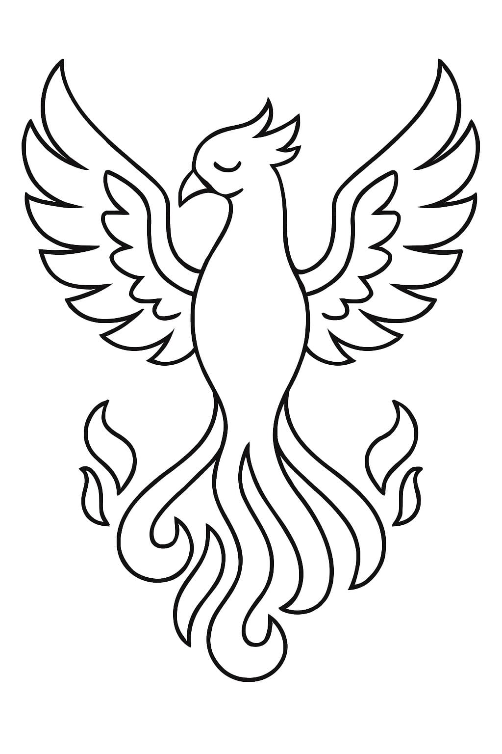 Fise de colorat cu Desenează Phoenix gratuit