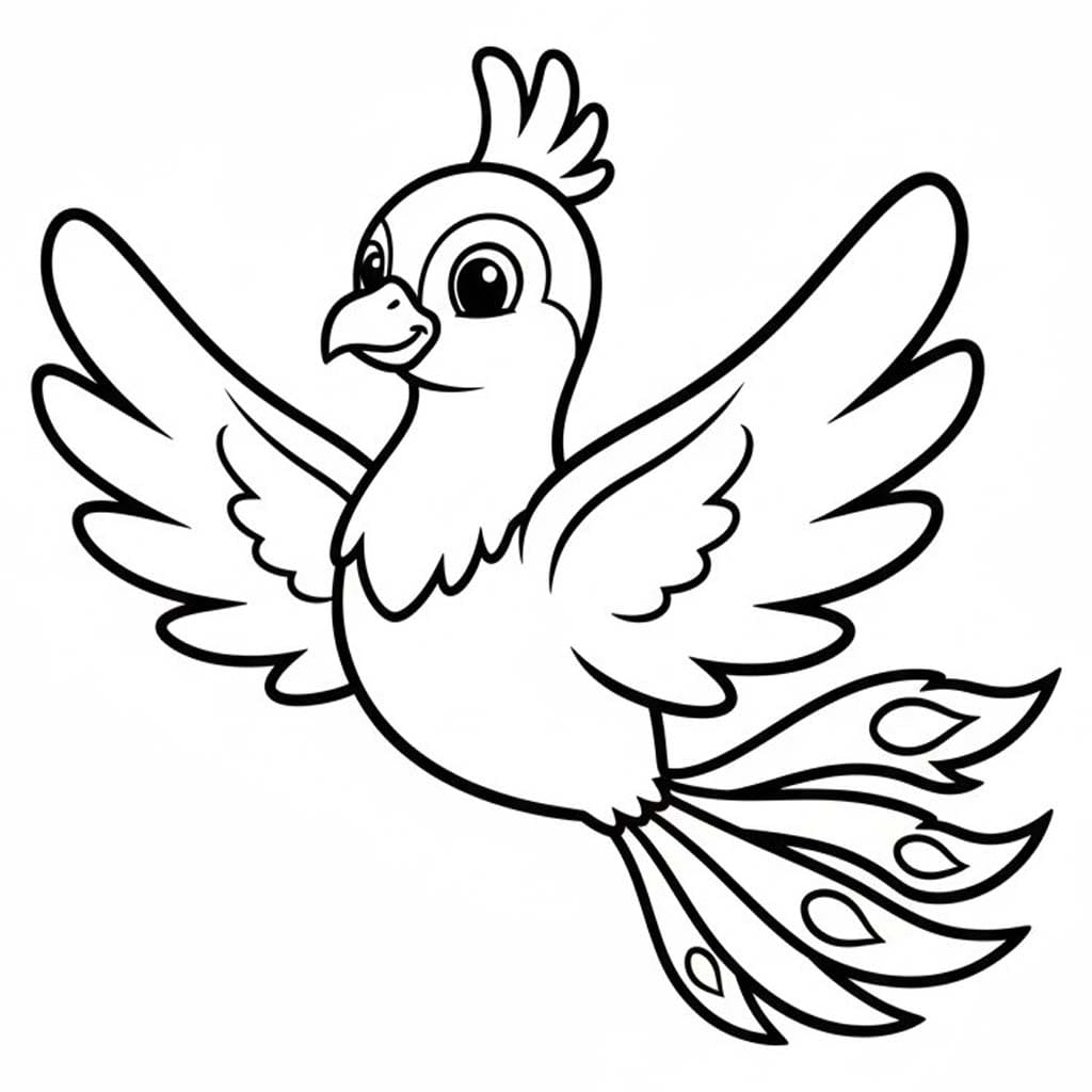 Fise de colorat cu Desenează Phoenix imprimabil