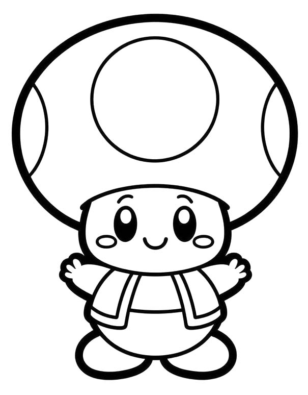 Fise de colorat cu Desenează Toad 1