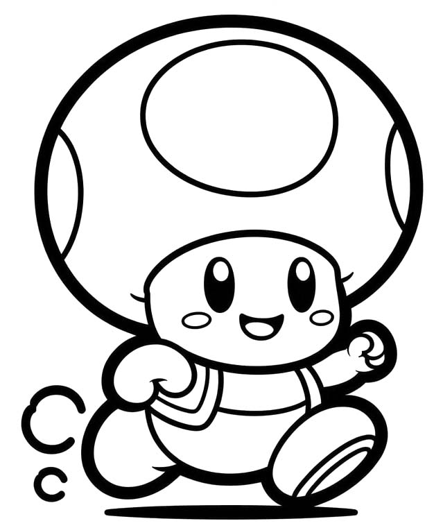 Fise de colorat cu Desenează Toad 3