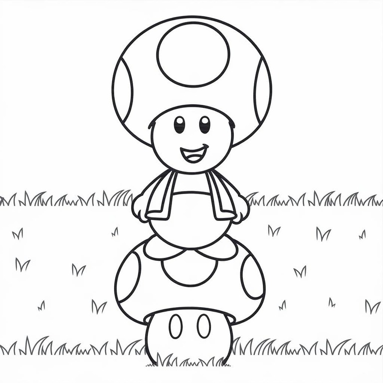 Fise de colorat cu Desenează Toad 5