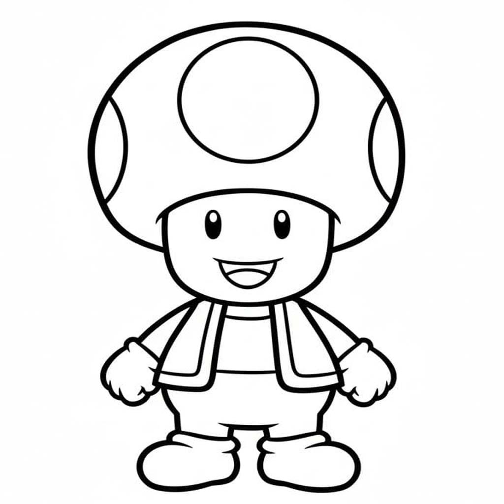 Fise de colorat cu Desenează Toad gratuit bazic