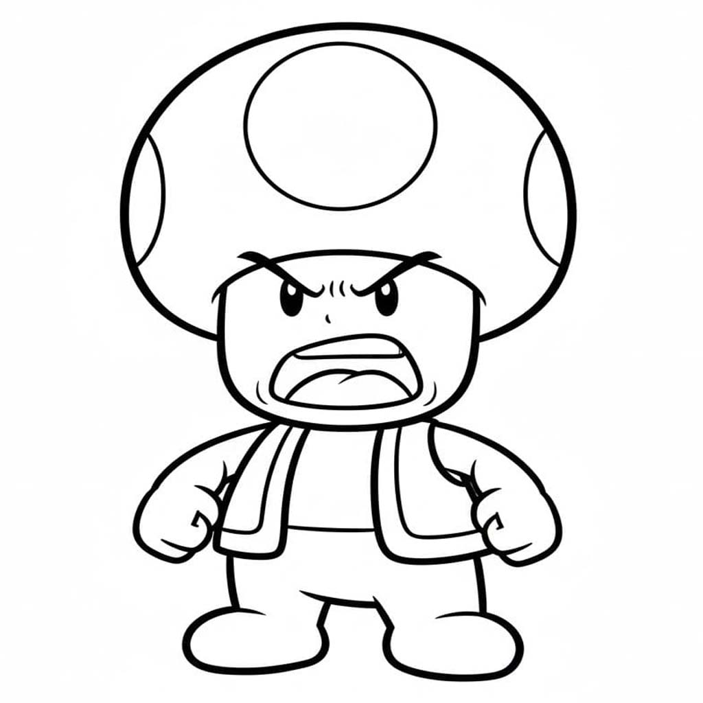 Fise de colorat cu Desenează Toad gratuit