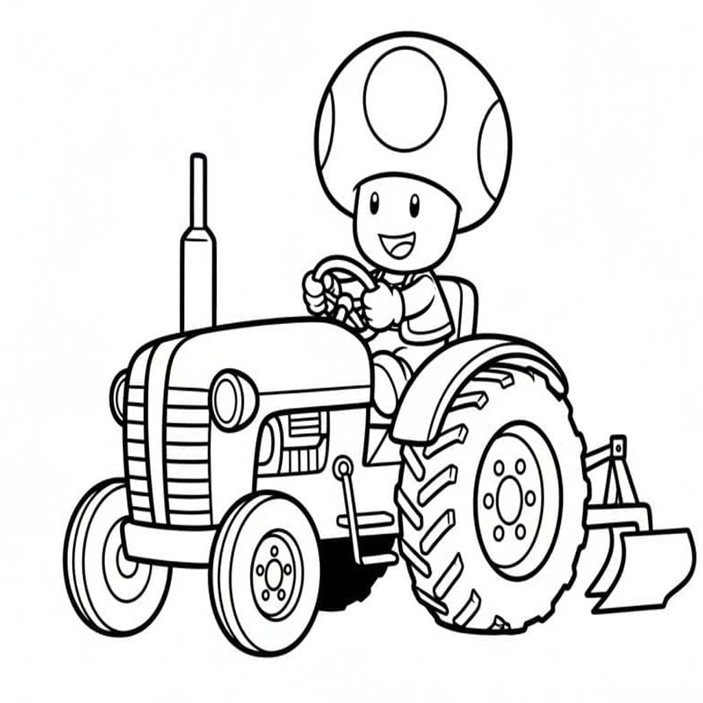 Fise de colorat cu Desenează Toad imprimabil bazic