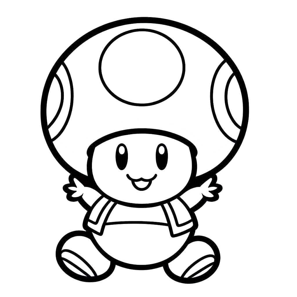 Fise de colorat cu Desenează Toad imprimabil gratuit simplu