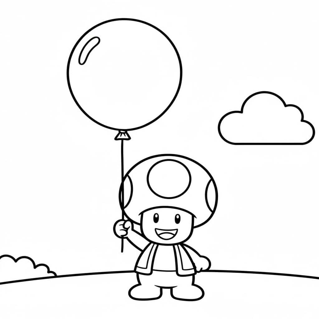 Fise de colorat cu Desenează Toad imprimabil gratuit