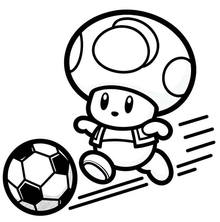 Fise de colorat cu Desenează Toad imprimabil simplu