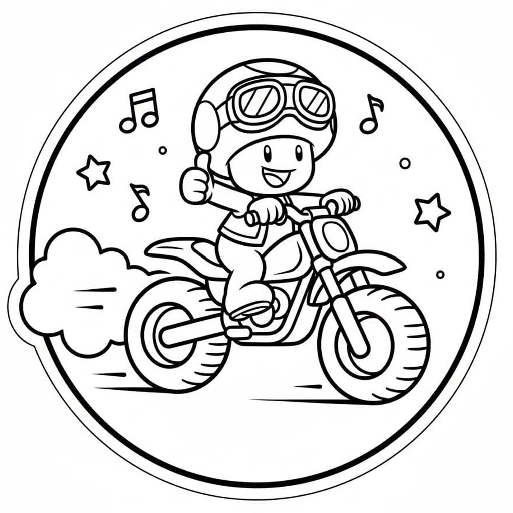 Fise de colorat cu Desenează Toad imprimabil