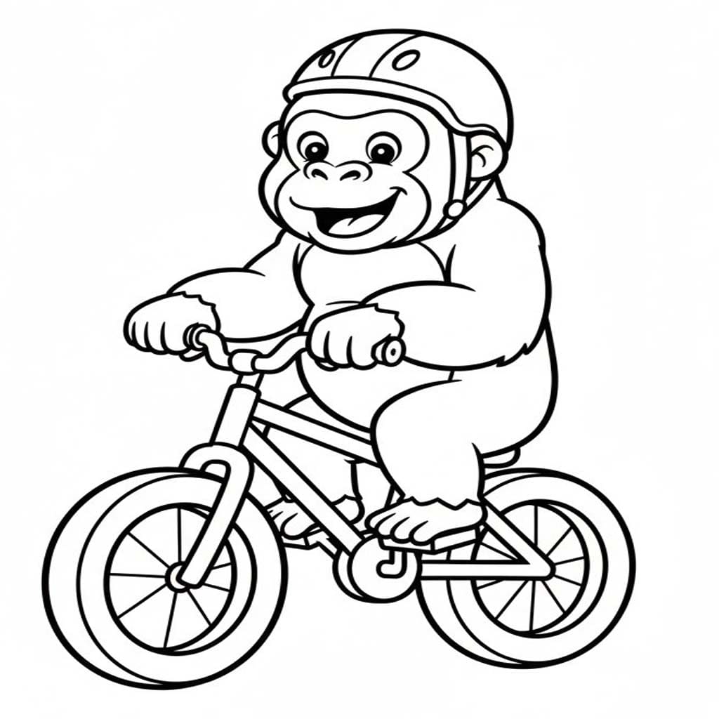 Fise de colorat cu Gorila imprimabil gratuit