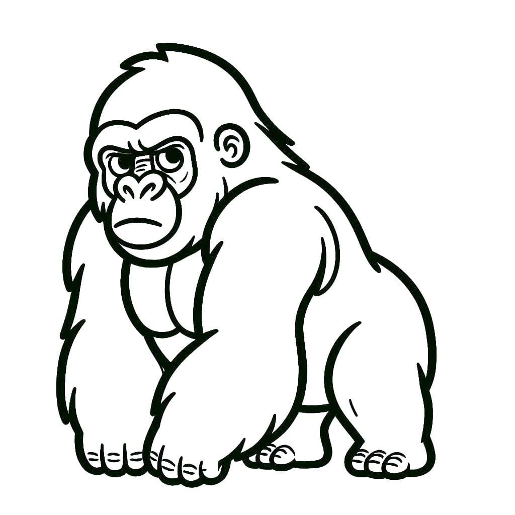 Fise de colorat cu Gorila pentru copii