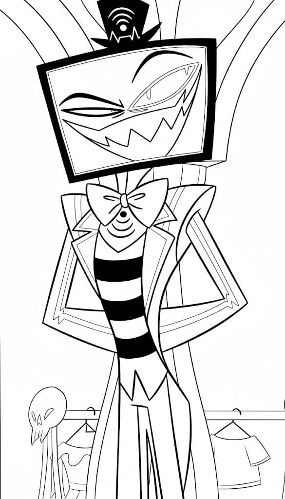 Fise de Colorat cu Hazbin Hotel bazic