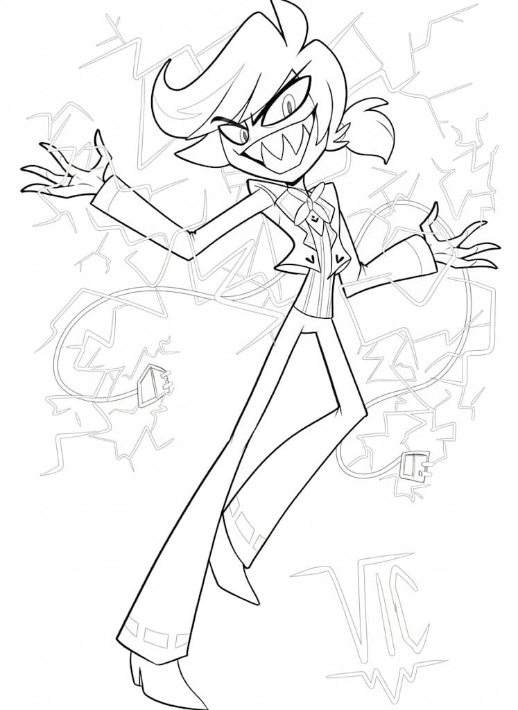 Fise de Colorat cu Hazbin Hotel gratuit pentru copii