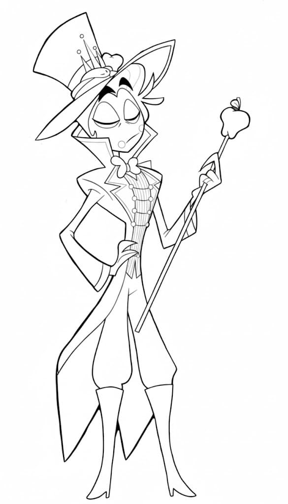 Fise de Colorat cu Hazbin Hotel imprimabil bazic