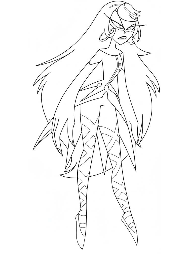 Fise de Colorat cu Hazbin Hotel imprimabil gratuit bazic