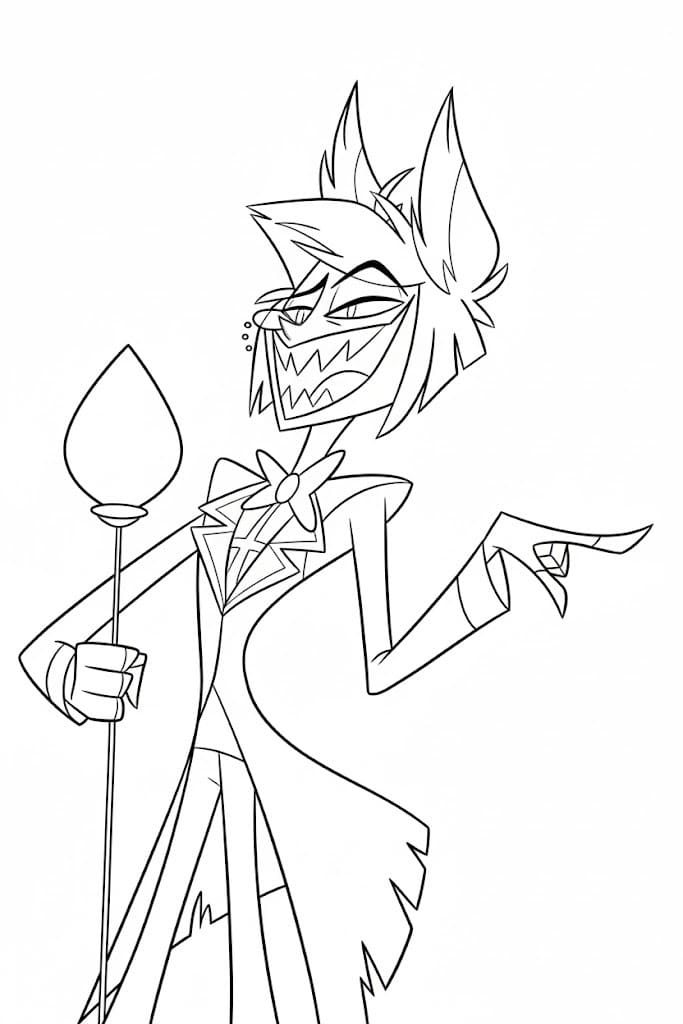 Fise de Colorat cu Hazbin Hotel imprimabil gratuit pentru copii