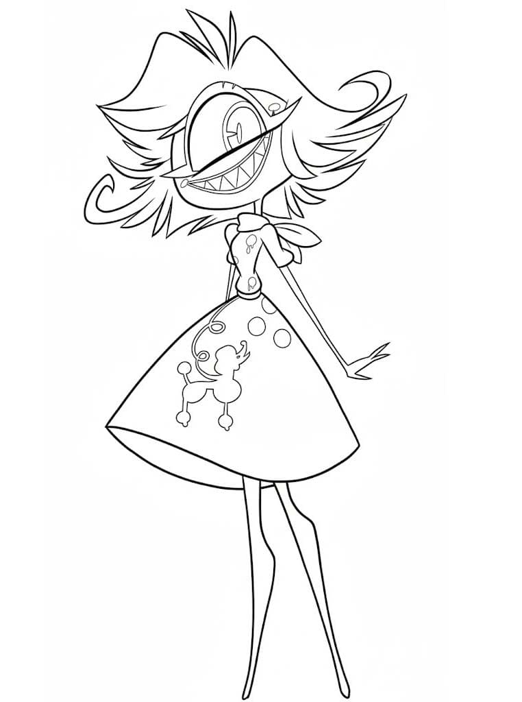 Fise de Colorat cu Hazbin Hotel imprimabil gratuit