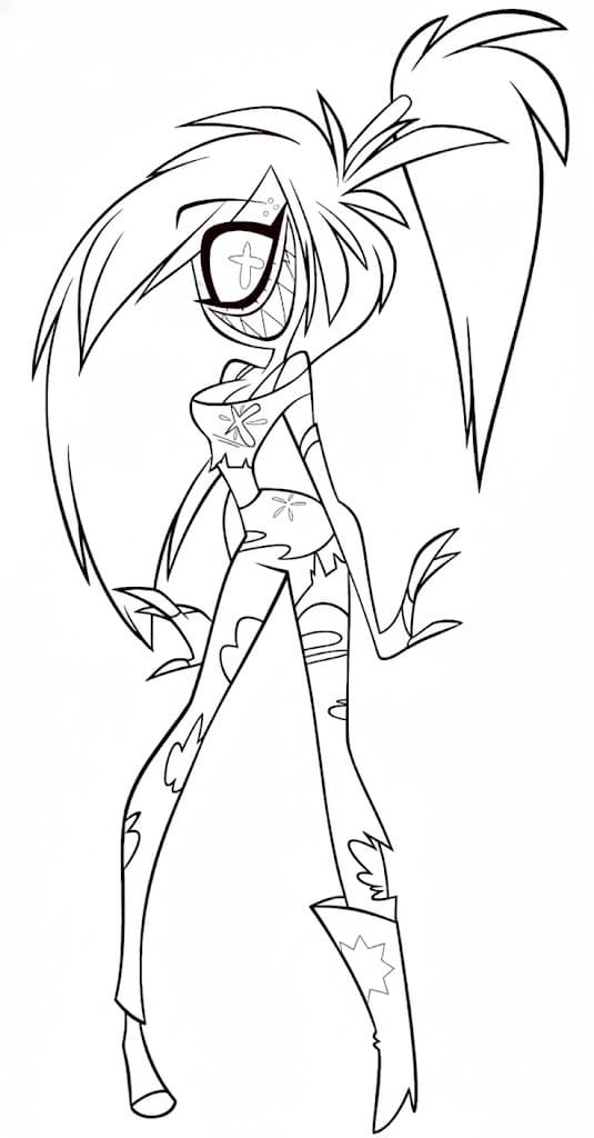 Fise de Colorat cu Hazbin Hotel imprimabil pentru copii