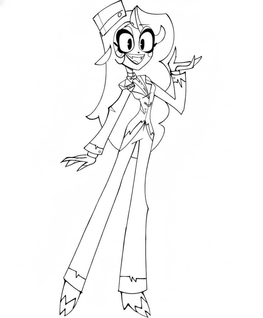 Fise de Colorat cu Hazbin Hotel imprimabil simplu