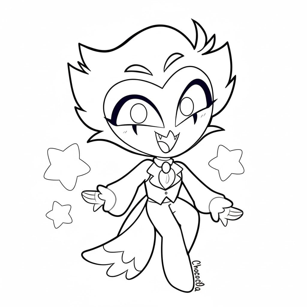 Fise de Colorat cu Hazbin Hotel imprimabil uşor