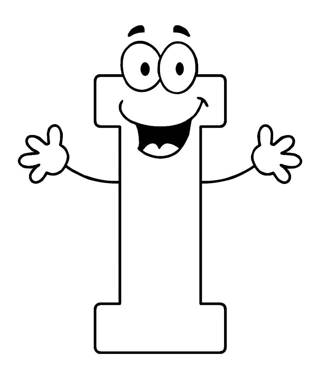 Fise de colorat cu Imagine Litera I imprimabil