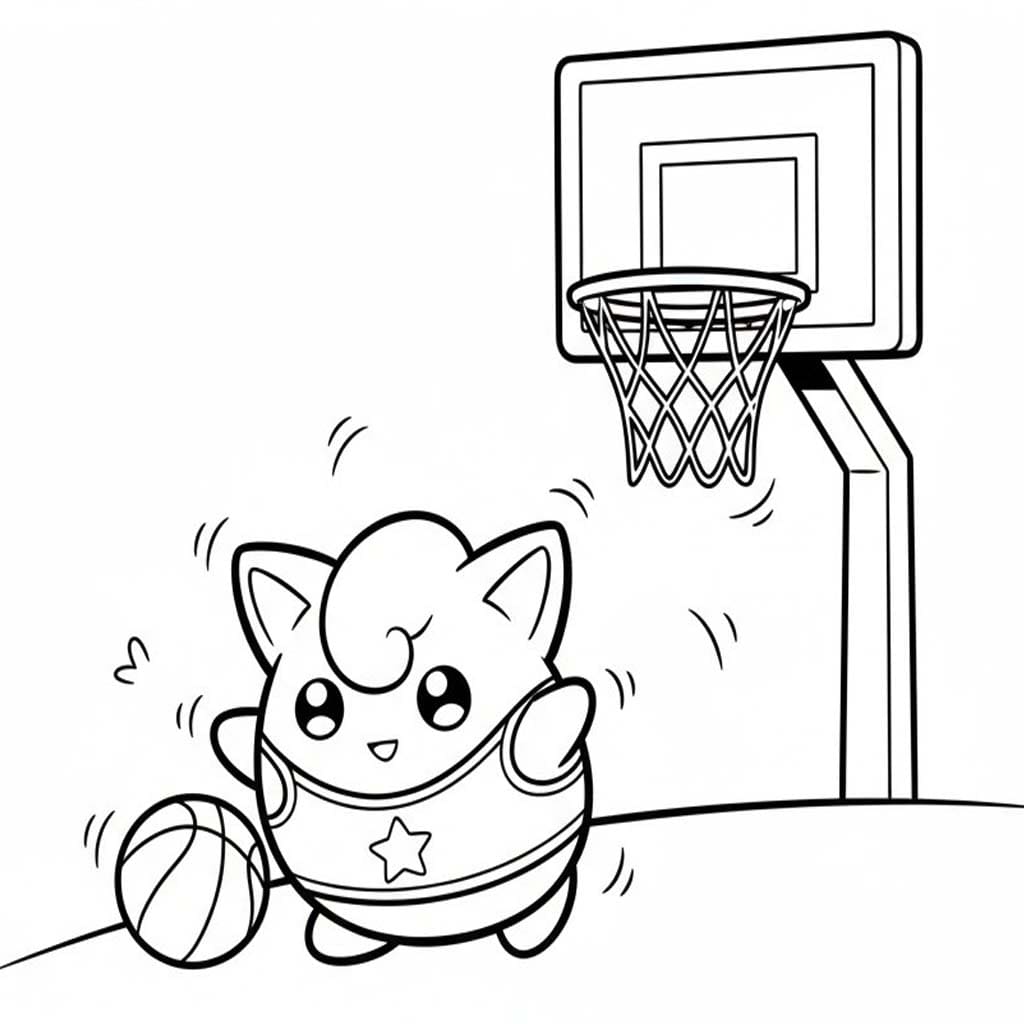 Fise de colorat cu Jigglypuff gratuit pentru copii