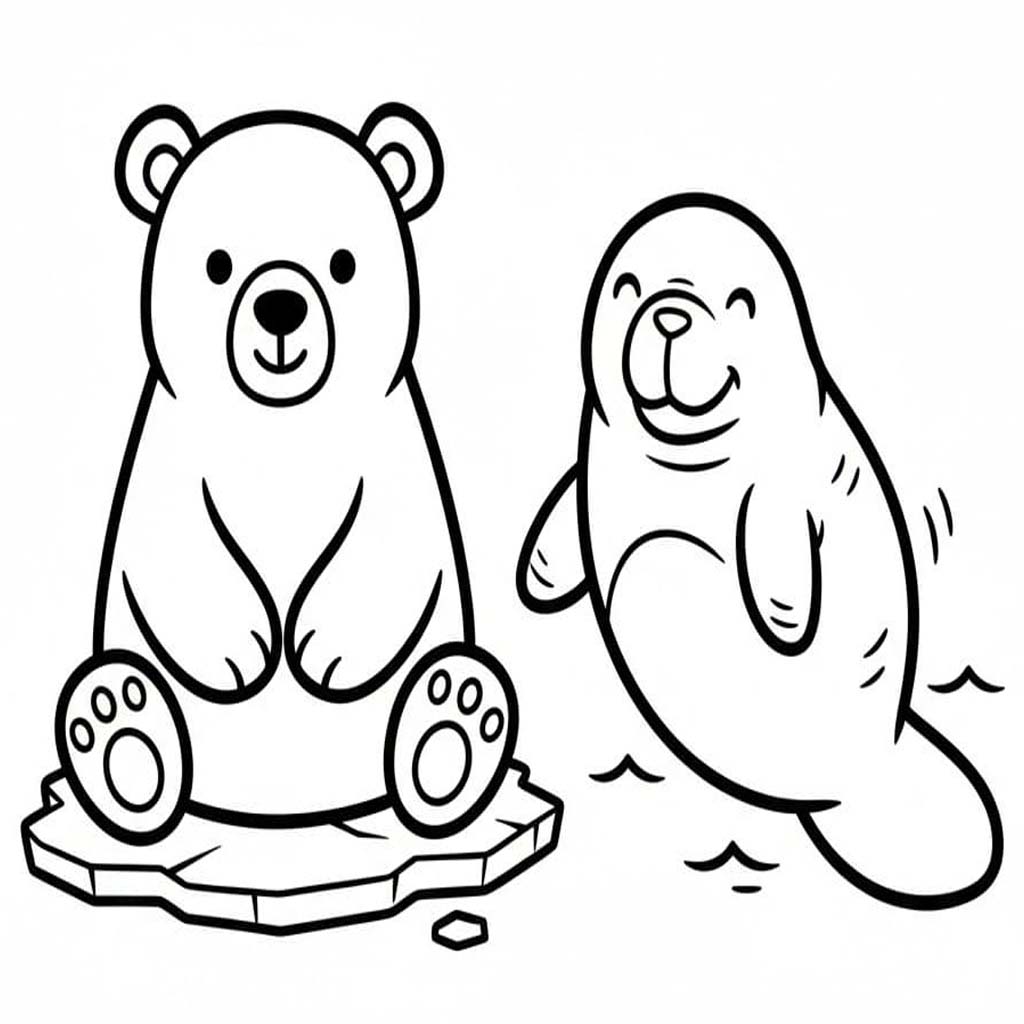 Fise de colorat cu Lamantin gratuit pentru copii