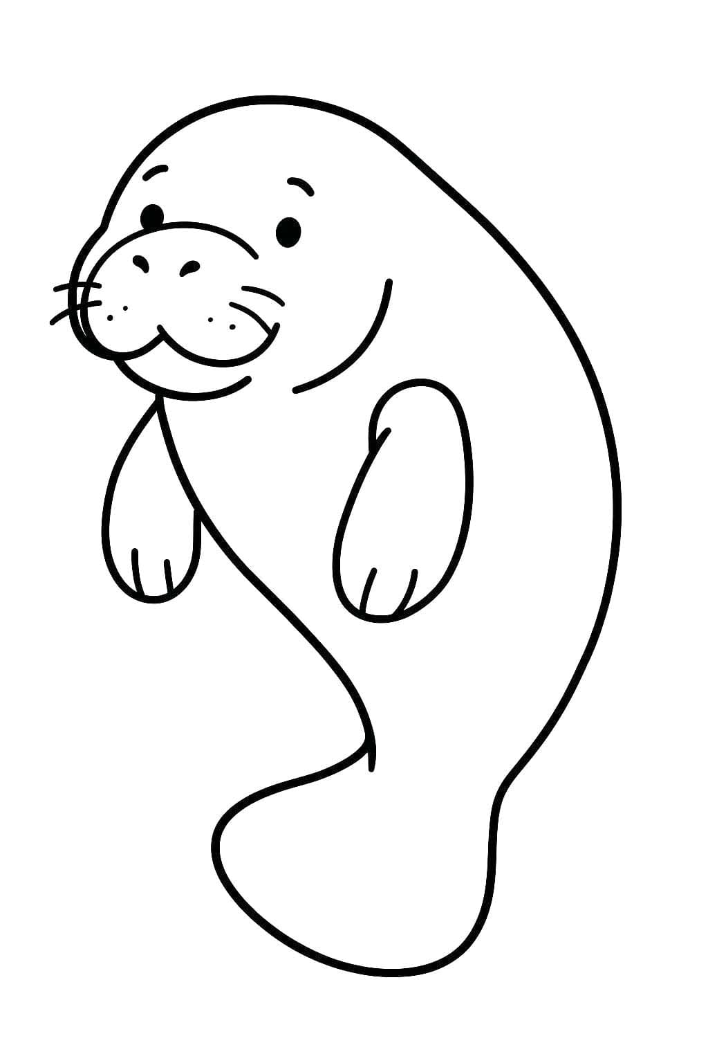 Fise de colorat cu Lamantin imprimabil uşor