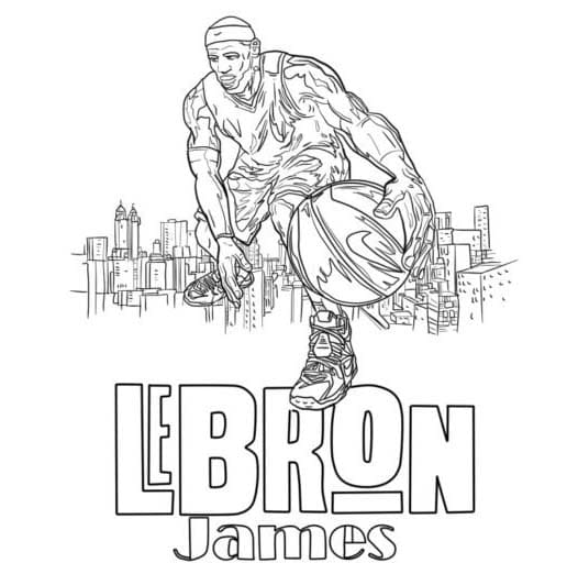 Fise de colorat cu Lebron James gratuit bazic