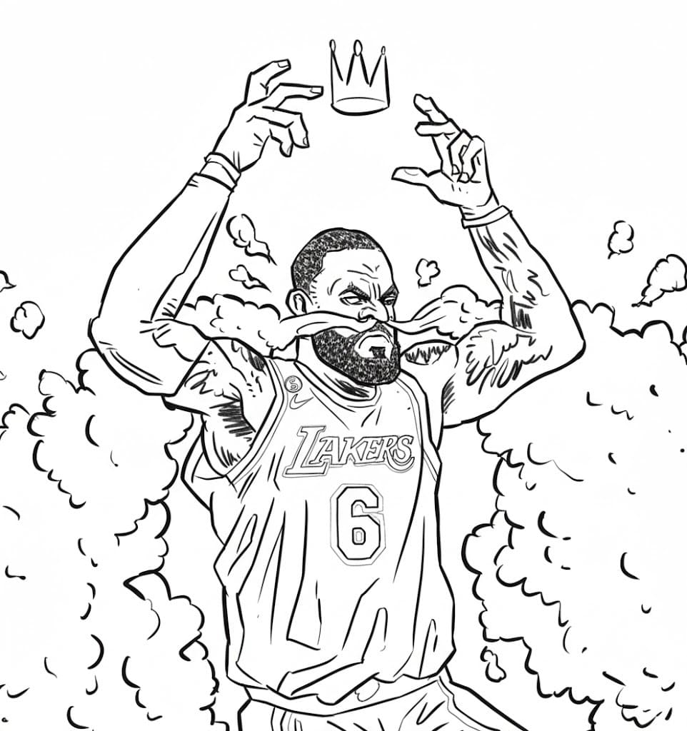 Fise de colorat cu Lebron James imprimabil bazic