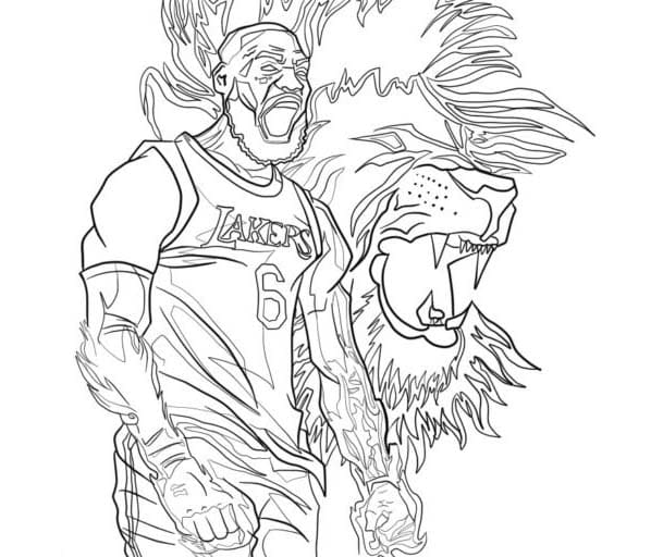 Fise de colorat cu Lebron James imprimabil ușor