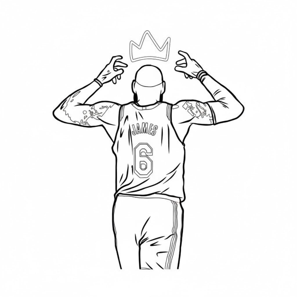 Fise de colorat cu Lebron James imprimabil